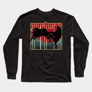Retro Mothman - Original West Virginia Cryptid Artwork Long Sleeve T-Shirt